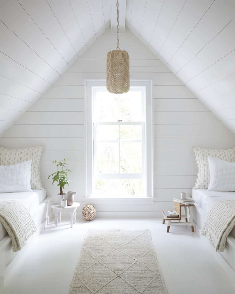 Kids dreamy attic bedroom.