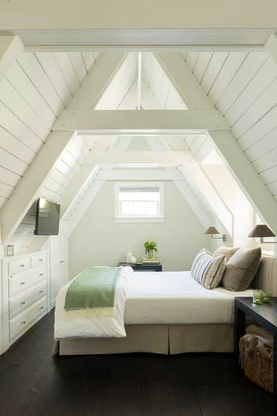 Attic guest bedroom design.